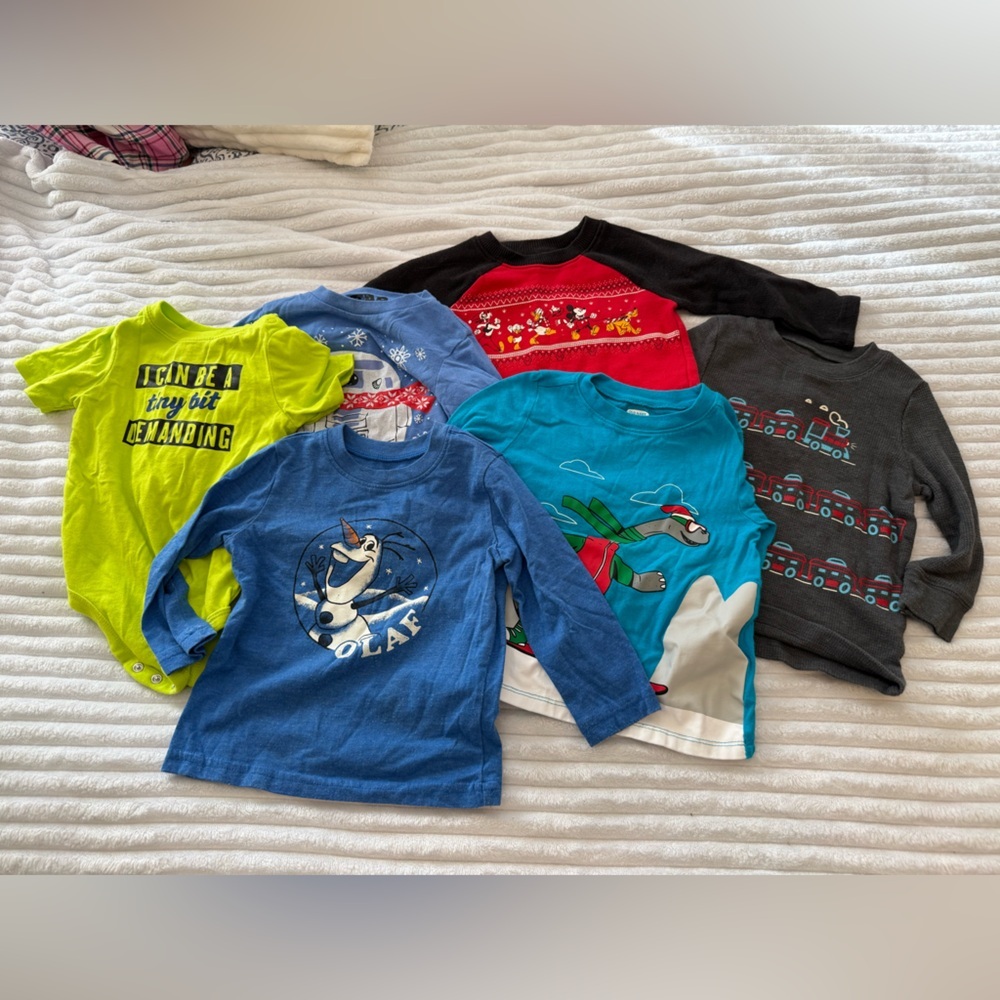 Jumping Beans Long Sleeve Tees - Blue, Green, Red, Gray